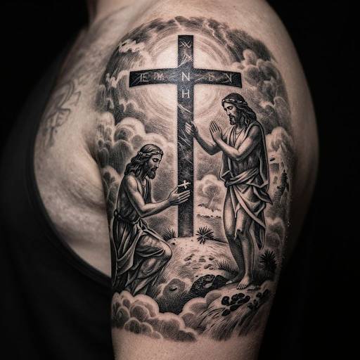 Intricate Sermon on the Mount Tattoo