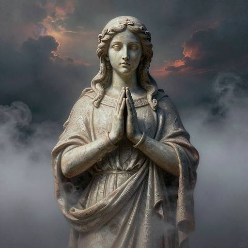 Ancient Statue in Misty Gothic Setting