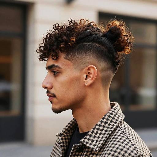 Stylish Man Bun Undercut Portrait