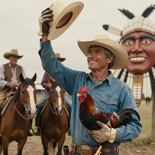 Cowboy Spirit: Smiles and Roosters