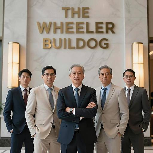 Group of Businessmen in Suits at Wheeler Building