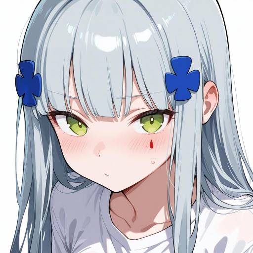 Cute Girl with Green Eyes and Long Hair