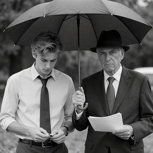 Black and White Photo of Two Men