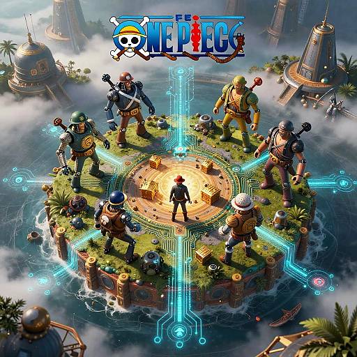 AI Pirate Robots on Digital Treasure Island