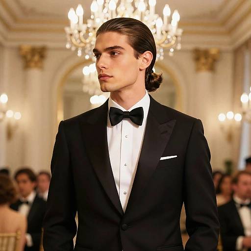 Male Model Classic Ponytail Tuxedo