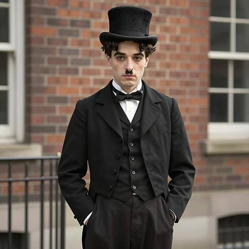 Man in Vintage Charlie Chaplin Costume