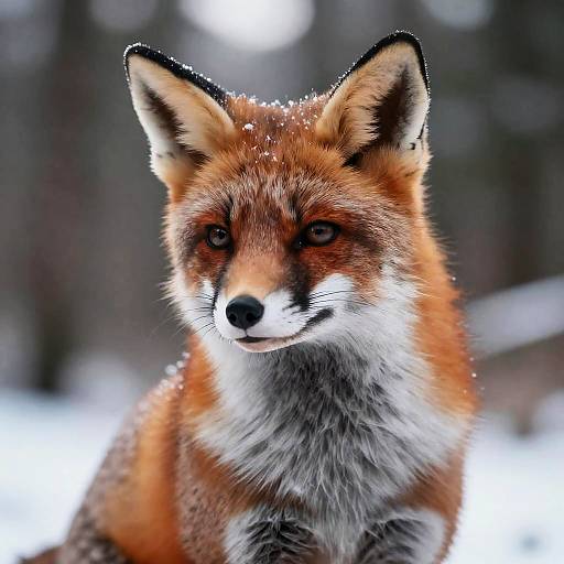 Elegant Foxie Vixen in Winter Forest