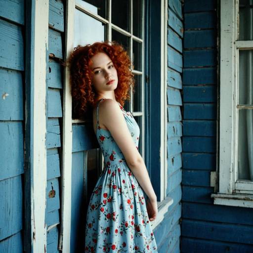 Moody Portrait of a Redhead in Nature