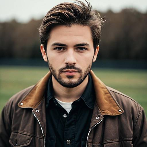 Realistic Outdoor Portrait of a Young Man