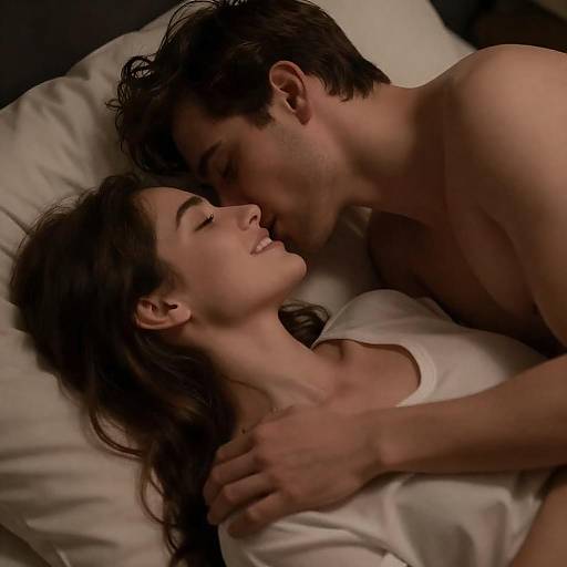 Intimate Embrace in Warm Lighting