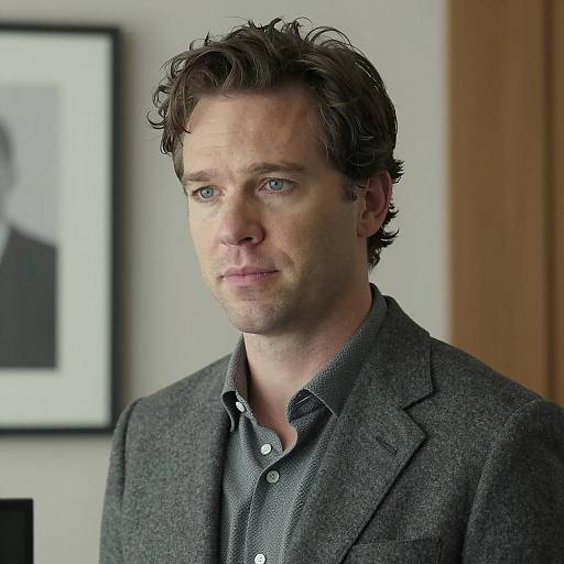 Stylish Man in Gray Suit Photograph