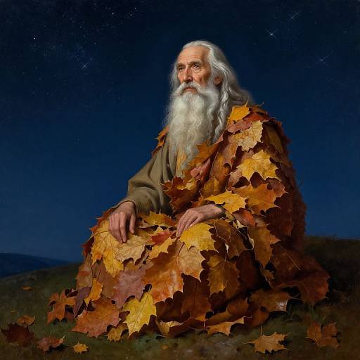 Portrait of Elderly Wisdom in Autumn