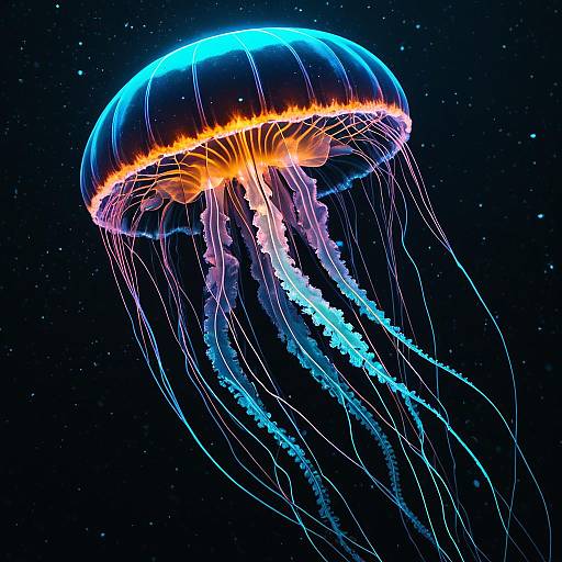 Bioluminescent Deep Sea Jellyfish