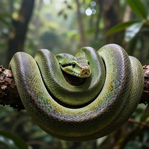 Emerald Tree Boa Close-Up Portrait