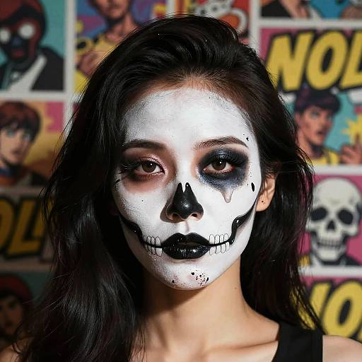 Realistic Portrait Woman Skull Face