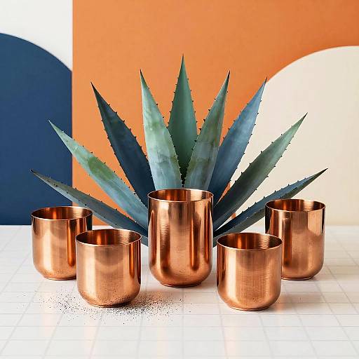 Modern Copper Candle Holders Scene