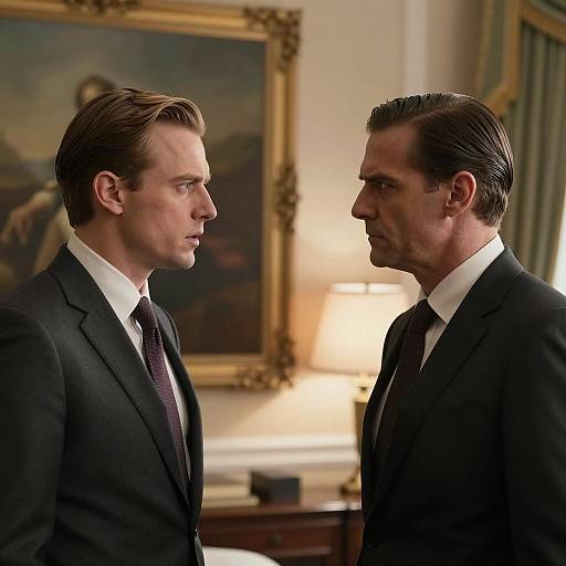 Two Men Facing Off in Formal Suits