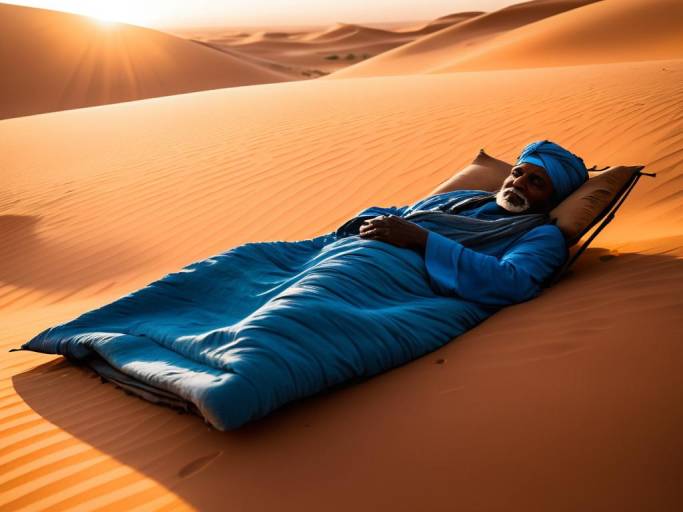 Gandhi Sleeping Rough in Sahara Eclipse
