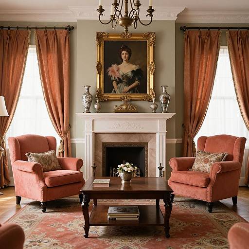 Elegant Victorian Living Room Scene