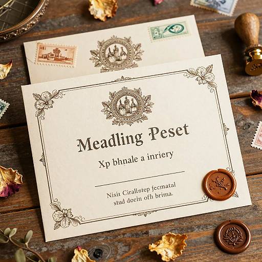 Vintage Invitation with Ornate Illustrations