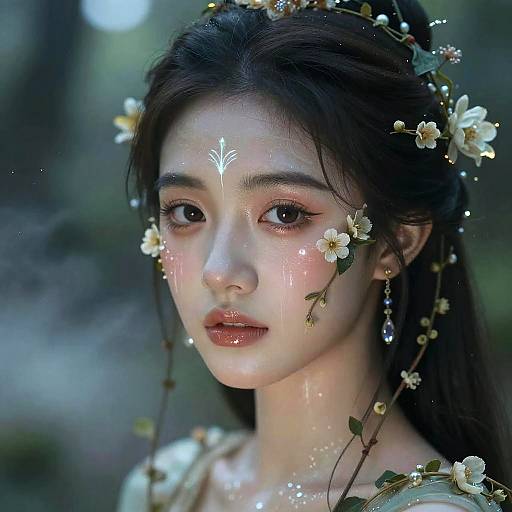 Fantasy Face with Ethereal Elements
