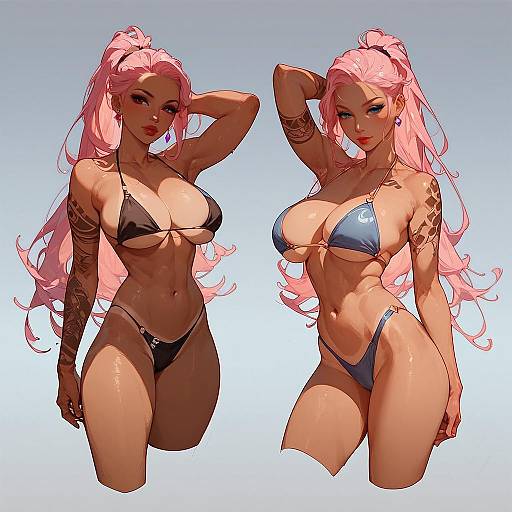 Stylish Bikini Model Concept Art
