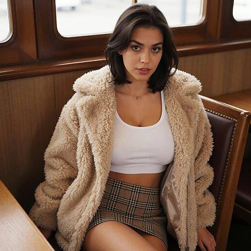 Voluptuous Woman in Cozy Cabin Style