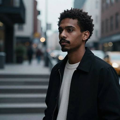 Moody Urban Portrait with Bokeh Lights