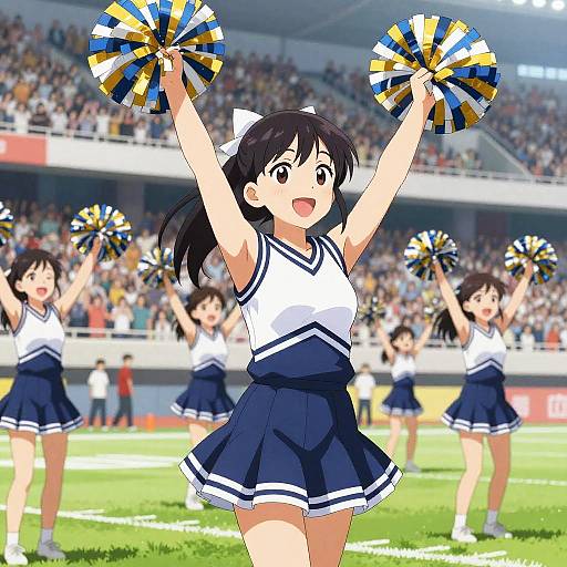 Teenage Cheerleader Leading Cheer