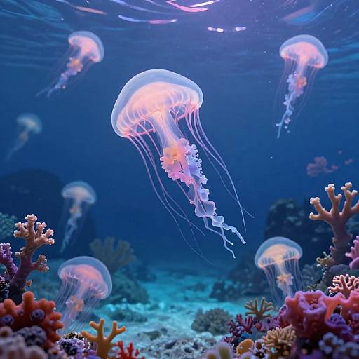 Impressionist Underwater Bioluminescent Ballet