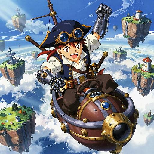 Steampunk Sky Pirate in Battle
