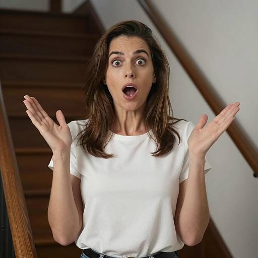 Surprised Woman in Light and Shadow