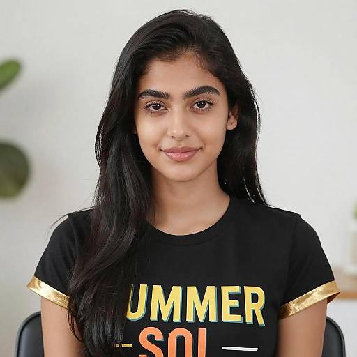 Young Woman in Summer Sol T-Shirt