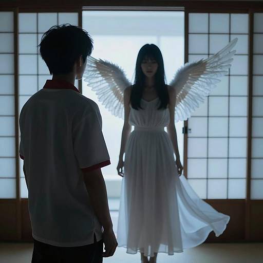 Silhouetted Encounter with Ethereal Beauty