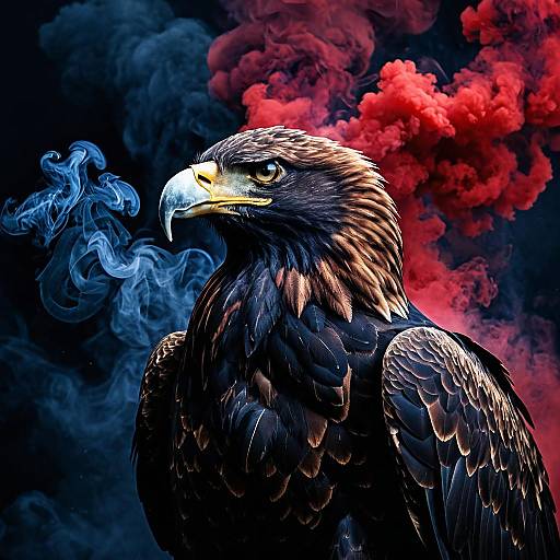 Ethereal Eagle Silhouette in Smoky Colors