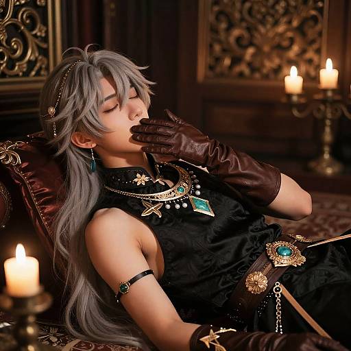 Aether Candlelit Serenity in Ornate Room