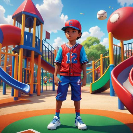 Adventurous Boy in Colorful Playground Adventurous Boy in Colorful Playground