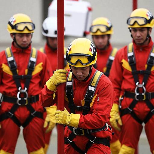 Intense Indoor Rescue Team in Action