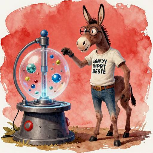 Nerdy Mule Inventing Time Machine