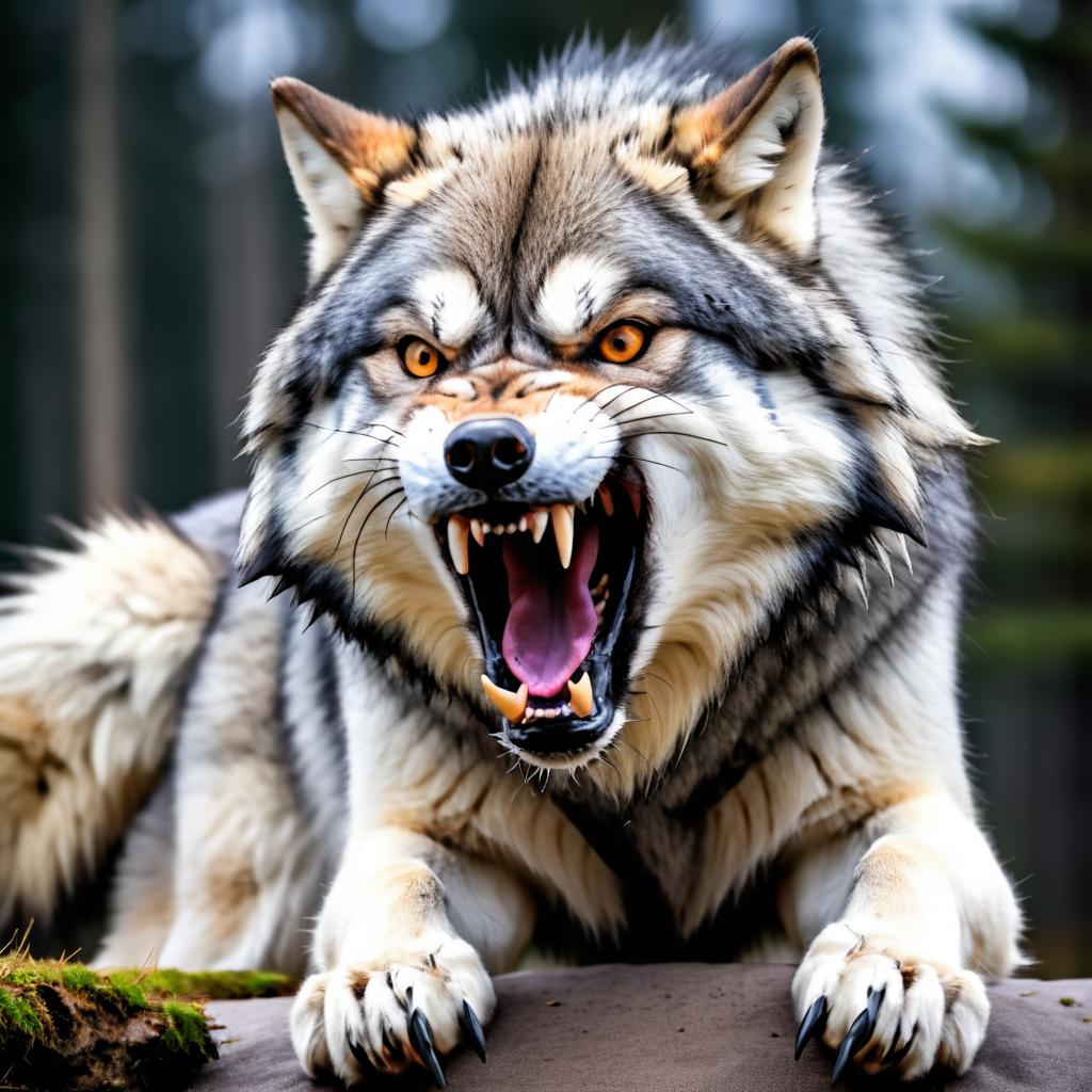 Fierce Grey Wolf in Ultra HD