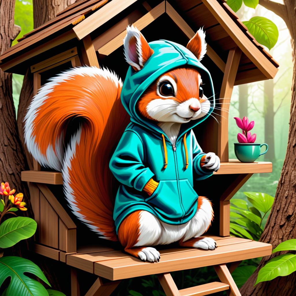 Vibrant Ecchi Squirrel in Treehouse