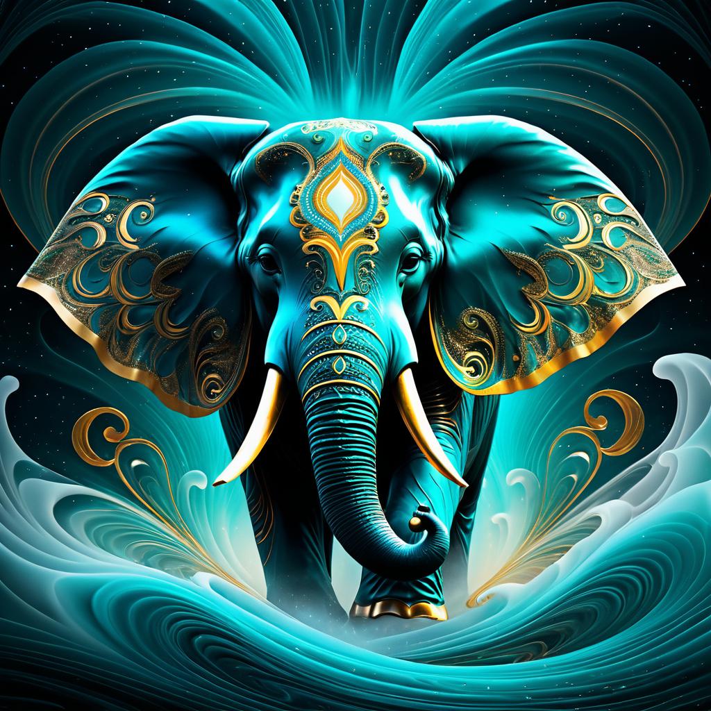 Majestic Elephant in Ethereal Energy