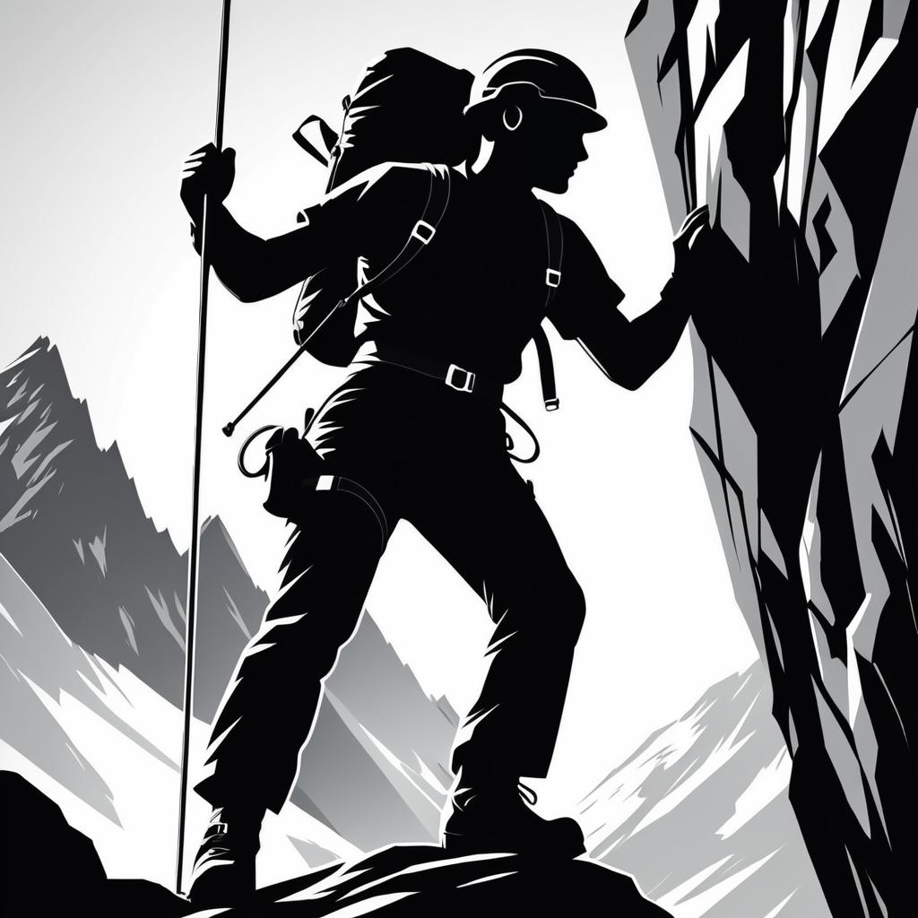 Vintage Black and White Mountaineering Poster