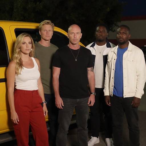 Nighttime Urban Photo with Pickup Truck