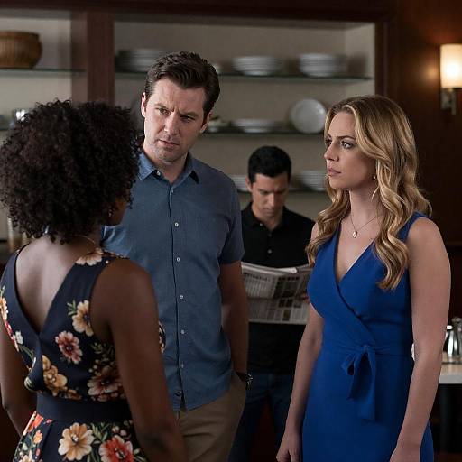 Intense Conversation in Restaurant