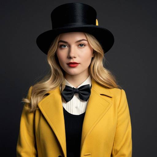 Woman in Golden Ticket Inspired Costume