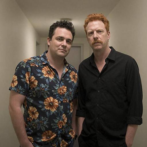 Two Men Standing in Hallway