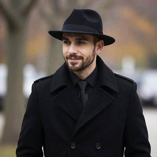 Stylish Man in Autumn Setting