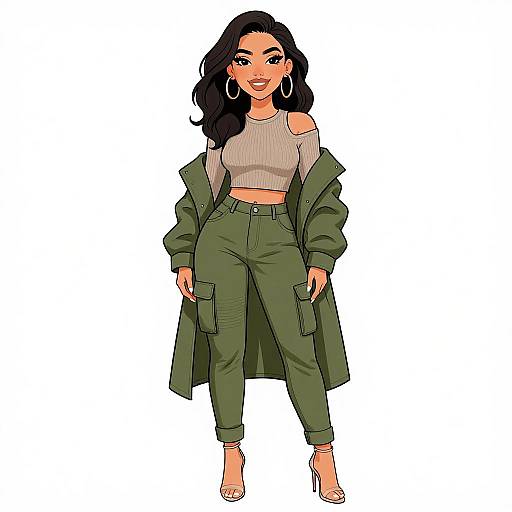 Stylish Woman in Urban Streetwear