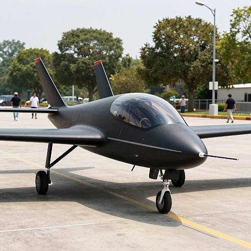 Futuristic Black and Silver Drone Aircraft